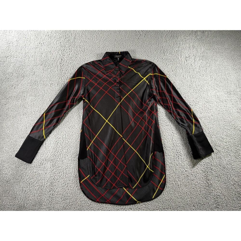 Rag &‎ Bone Shirt Women XXS Silk Button Up Long Sleeve Blouse